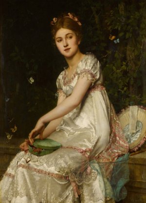 Releasing Butterflies by Emile Villa Oil Painting