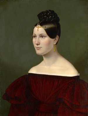 Portrait of the Baroness Auguste von Eichthal by Emilie Linder Oil Painting