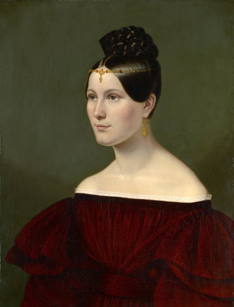 Portrait of the Baroness Auguste von Eichthal  by Emilie Linder - Hand-Painted Oil Painting Reproduction
