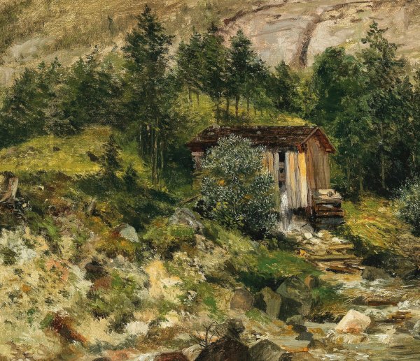 Hutte am Pas Luegg by Emilie Mediz-Pelikan - Hand-Painted Oil Painting Reproduction