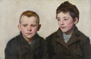 Schoolboys From Anglet Oil painting by Emilie Mundt