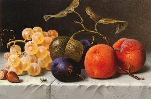 Still Life with Fruit and Nuts by Emilie Preyer Oil Painting