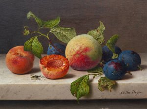 Still-life with Fruit by Emilie Preyer Oil Painting