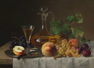 Still Life with Fruit by Emilie Preyer Oil Painting