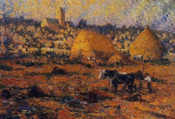 Main Product Photo of A Winter Afternoon in Auvers Painting by Emilio Boggio