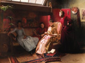 La Lecture by Emilio Boggio Oil Painting