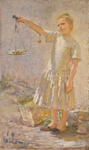 La Venditrice Di Frutta by Emilio Longoni Oil Painting