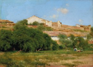 A Midday's Rest by Emilio Sanchez-Perrier Oil Painting