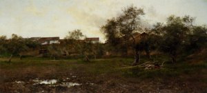 An Olive Grove at Sunset by Emilio Sanchez-Perrier Oil Painting