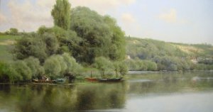 Calm Waters at Chaponval by Emilio Sanchez-Perrier Oil Painting