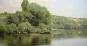 Calm Waters at Chaponval by Emilio Sanchez-Perrier - Oil Painting Reproduction