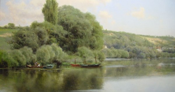 Main Product Photo of Calm Waters at Chaponval Painting by Emilio Sanchez-Perrier