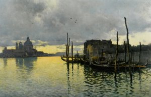 Evening Looking Towards the Grand Canal with Santa Maria della Salute in the Distance