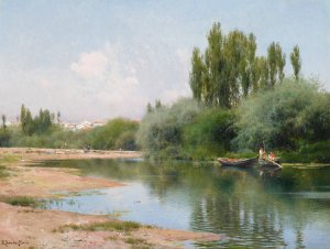 On the Guadalquivir, Seville by Emilio Sanchez-Perrier Oil Painting