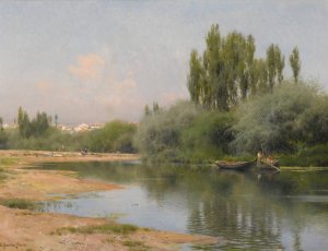 On The Guadalquivir, Seville by Emilio Sanchez-Perrier Oil Painting
