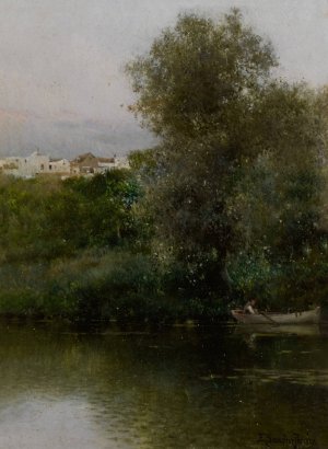 Stream by Emilio Sanchez-Perrier Oil Painting