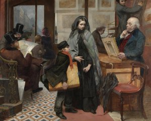 Nameless And Friendless, The Rich Man's Wealth Is His Strong City by Emily Mary Osborn Oil Painting