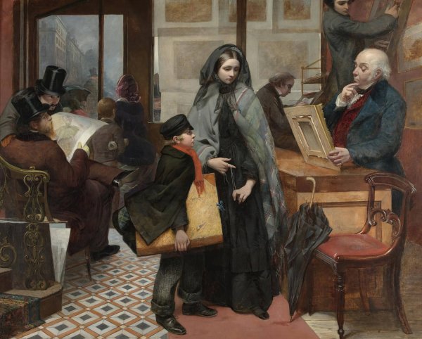 Nameless And Friendless, The Rich Man's Wealth Is His Strong City by Emily Mary Osborn - Hand-Painted Oil Painting Reproduction