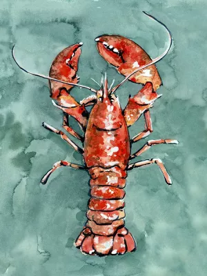Aquatic Lobster I by Emma Caroline Oil Painting