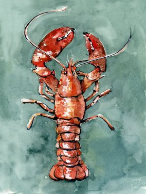 Aquatic Lobster II Oil painting by Emma Caroline