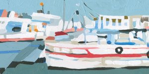 Bright Boats I Oil painting by Emma Caroline