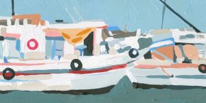 Bright Boats II Oil painting by Emma Caroline