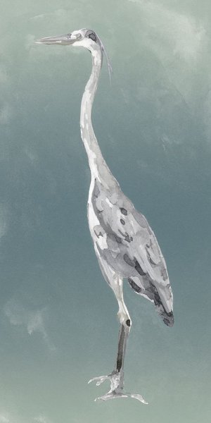 Egret on Azure I by Emma Caroline - Hand-Painted Oil Painting Reproduction