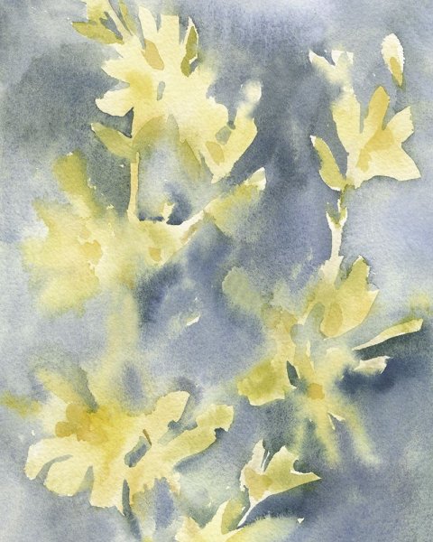 Main Product Photo of Forsythia Blooms II Painting by Emma Caroline