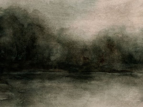 Smoky Tree Horizon I by Emma Caroline - Hand-Painted Oil Painting Reproduction