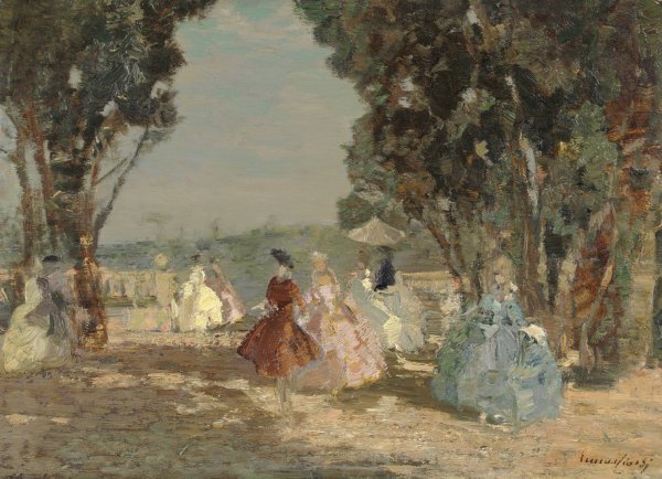 I Giardini, Venezia  by Emma Ciardi - Hand-Painted Oil Painting Reproduction