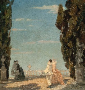 La festa di Pierrot by Emma Ciardi Oil Painting