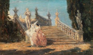On the Way to the Masked Ball by Emma Ciardi Oil Painting