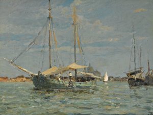The Green Fishing Boat by Emma Ciardi Oil Painting