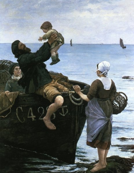 Off to Sea by Emma Lowstadt-Chadwick - Hand-Painted Oil Painting Reproduction