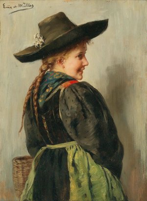 Madchen aus Innsbruck by Emma Muller Von Seehof Oil Painting