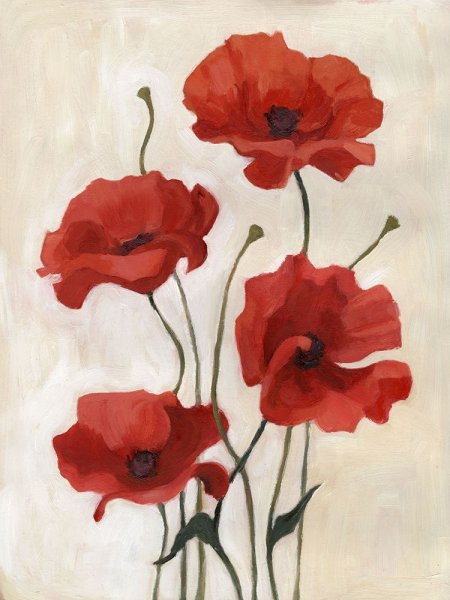 Poppy Bouquet III by Emma Scarvey - Hand-Painted Oil Painting Reproduction
