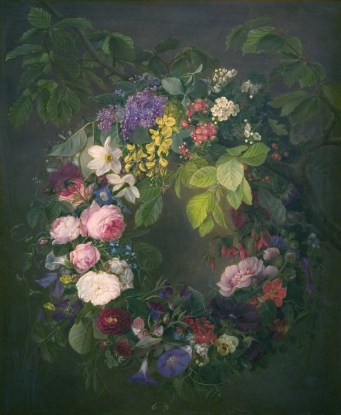 Main Product Photo of En Blomsterkrans  Painting by Emma Thomsen