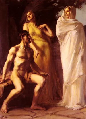 Hercules Between Virtue And Vice by Emmanuel Benner Oil Painting