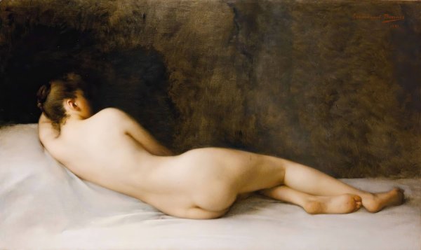 Nu Allonge  by Emmanuel Benner - Hand-Painted Oil Painting Reproduction