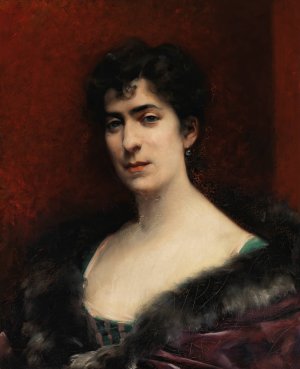 Portrait Of Baroness Delort De Gleon by Emmanuel De Dieudonne Oil Painting