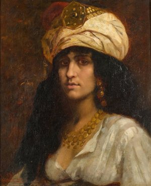 Une Belle Orientale by Emmanuel De Dieudonne Oil Painting