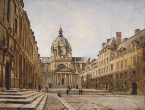 La Cour de l'ancienne Sorbonne by Emmanuel Lansyer Oil Painting