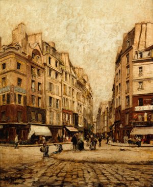 La Rue Galande by Emmanuel Lansyer Oil Painting