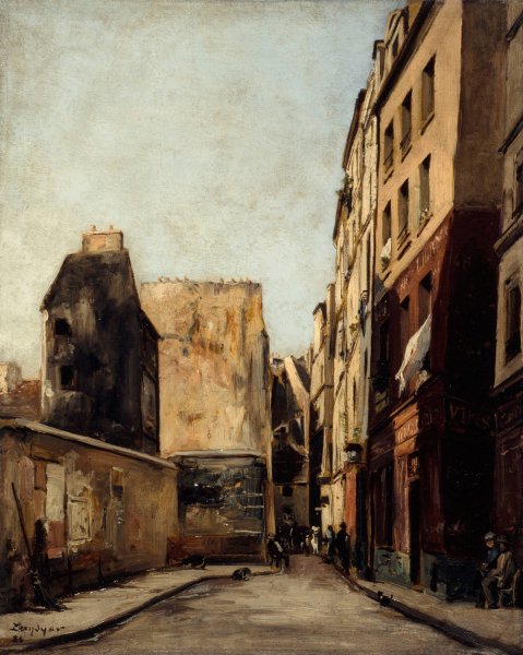 La Rue Saint-Julien-le-Pauvre  by Emmanuel Lansyer - Hand-Painted Oil Painting Reproduction