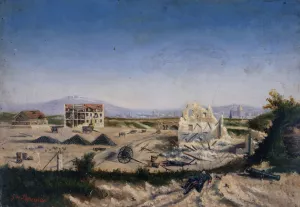 Le Fort de Vanves, pendant la guerre de 1870 Oil painting by Emmanuel Lansyer
