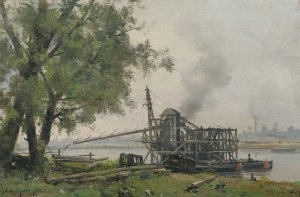 The Seine At Rouen by Emmanuel Lansyer Oil Painting