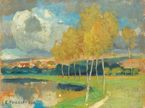 Landscape by Emmanuel-Philips Fox Oil Painting