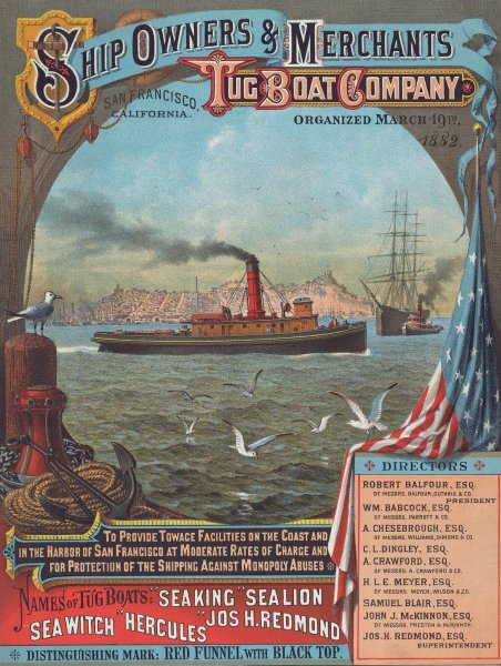 Main Product Photo of Ship Owners and Merchant Tug Boat Company  Painting by Emmanuel Wyttenbach