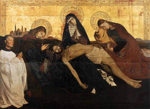 Main Product Photo of Pieta de Villeneuve-les-Avignon Painting by Enguerrand Charonton
