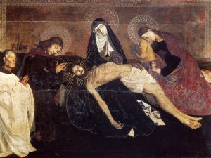 The Pieta of Villeneuve-Les-Avignon by Enguerrand Quarton Oil Painting